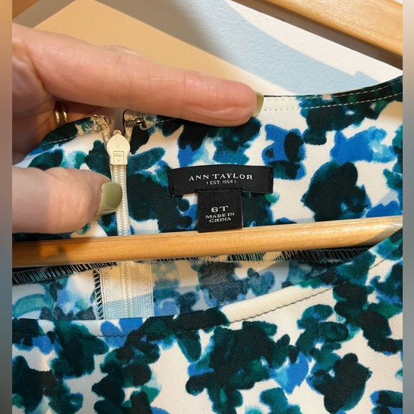 Ann Taylor Sundress Sleeveless Blue/Green Size 6 Tall - Picture 3 of 4